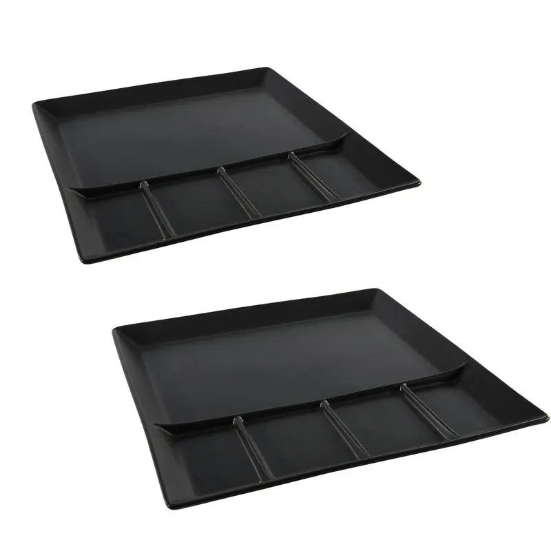 Merkproduct Svenska Living Vakjesbord - 8x - 5-vaks - zwart - gourmetbord - 24 cm - Gourmetborden