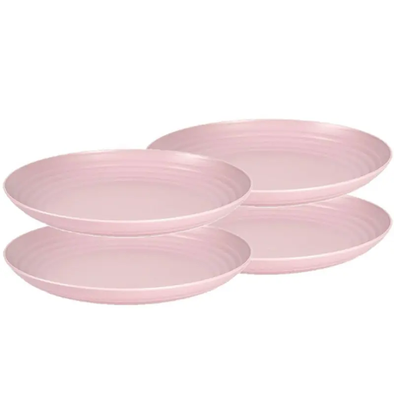 PlasticForte Bord - 8x - D25 cm - roze - kunststof - rond - camping bord - Dinerborden Express Levering