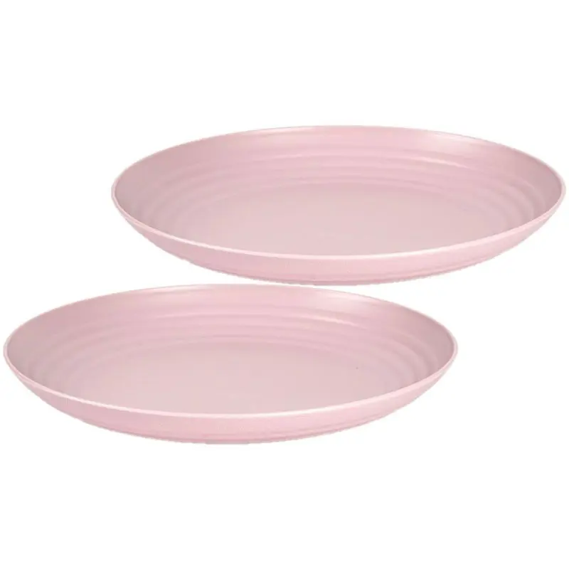 PlasticForte Bord - 2x - 25cm - roze - kunststof - rond - camping bord - Dinerborden Uitverkoop