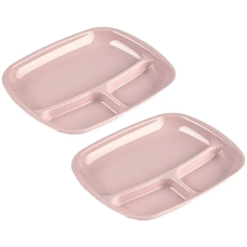 Weekendaanbieding Plasticforte Camping bord 3 vaks - 2x - kunststof - roze - 21 x 24 cm - Gourmetborden