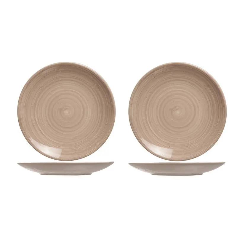 Cosy & Trendy ontbijt/dessert bordje Turbolino - 2x - beige - D22 cm - Ontbijtborden Express Levering