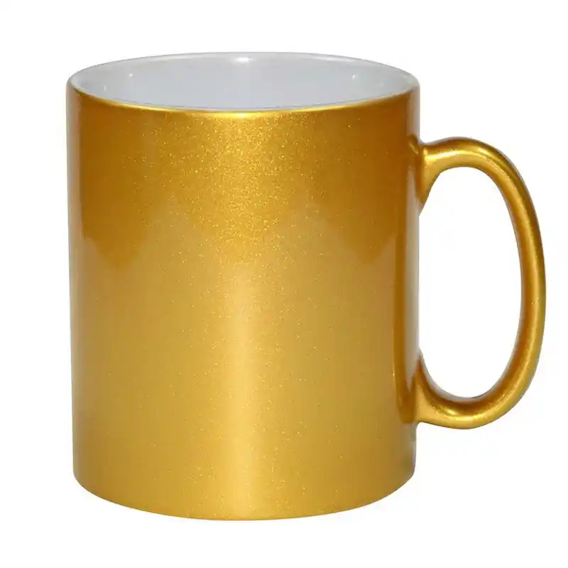 Koffiemok / thee beker - 330 ml - Goud - keramiek - Bekers Flitsaanbieding