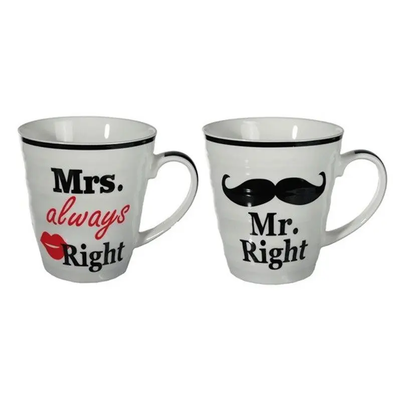 Koffiebeker set - Mr Right en Mrs Always Right - koffiemok - Bekers Lage Kosten