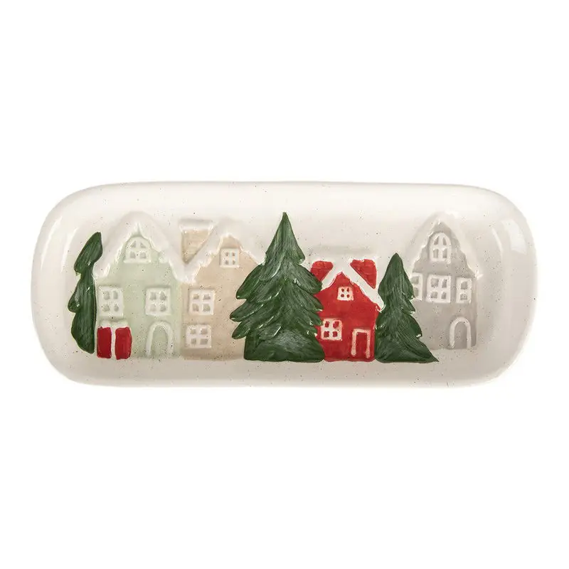 Exclusief Clayre & Eef Decoratie schaal 30x12x3 cm Wit Keramiek