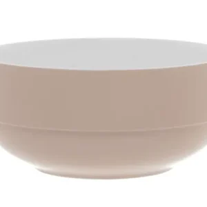 Present Time saladeschaal - Set 3 stuks – Plantenbak voor plantjes – Serveerschaal luxe matte finish – Porselein slabak 21cm – Zalmroze Dagaanbieding