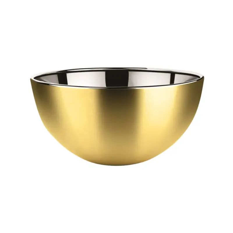 Svenska Living Salade/voedsel serveer schaal - mat goud - RVS - D23 x H11 cm - Serveerschalen Gereduceerde Prijs