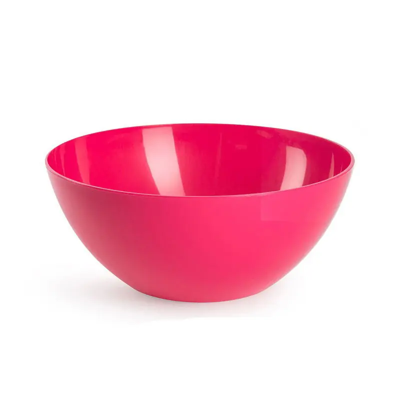 Plasticforte Serveerschaal/saladeschaal - D20 x H8 cm - kunststof - fuchsia roze - Serveerschalen Aanbieding