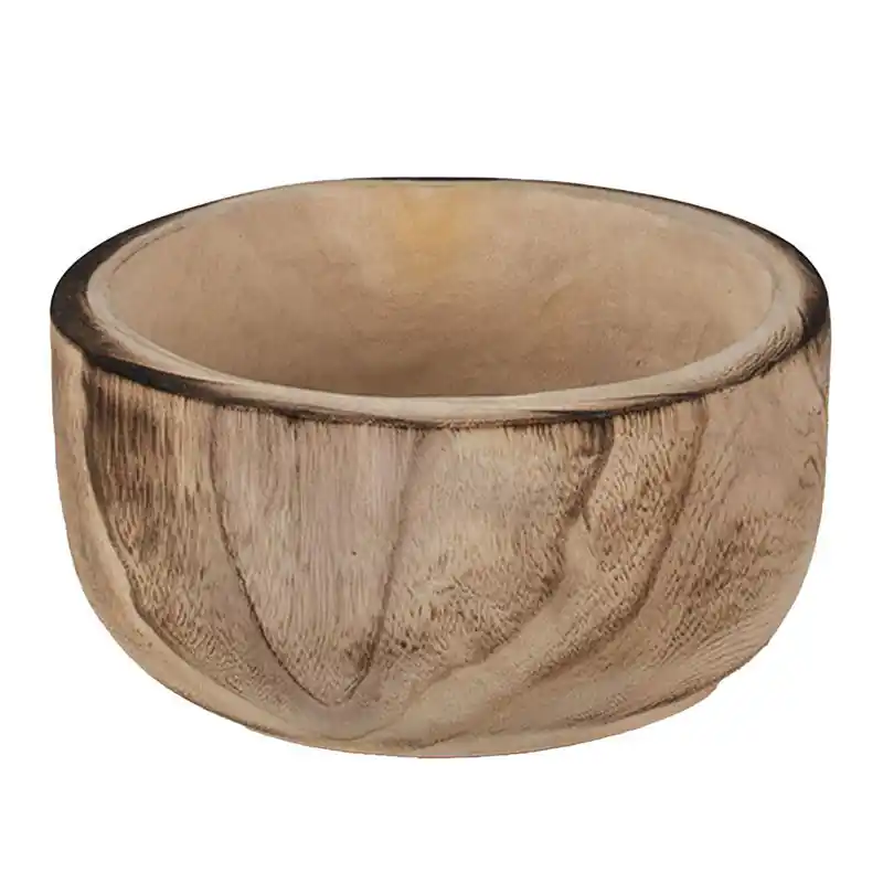 Clayre & Eef Serveerschaal Ø 28x13 cm Bruin Hout Exclusief
