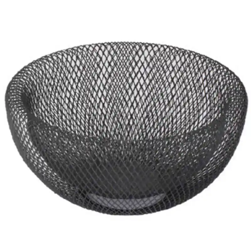 Excellent Houseware Fruitschaal - Zwart - metaal - 25 cm - fruitmand - Fruitschalen Tijdelijk Beschikbaar
