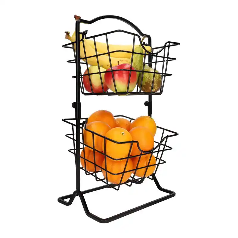 Lage Kosten QUVIO Fruitmand - 2 laags - Metaal