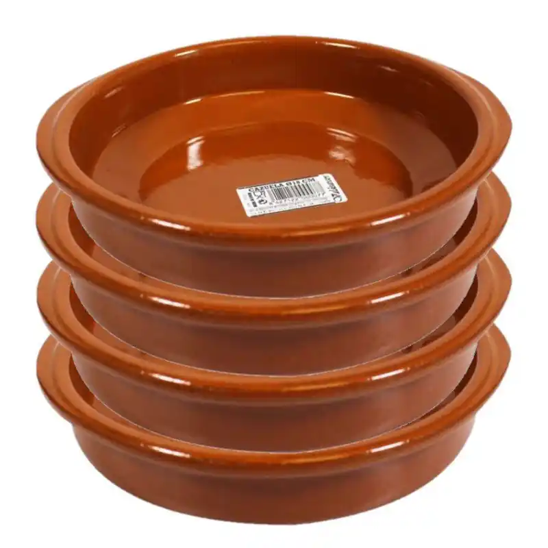 Beperkt Aanbod Tapas schaaltje - 12x - Alicante - 18 cm - terracotta - handvatten - bakje - Snack en tapasschalen