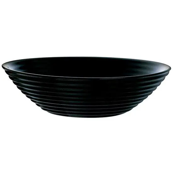 Weekendaanbieding Luminarc Salade schaal/slakom - zwart - glas - 27cm - schalen - Saladeschalen
