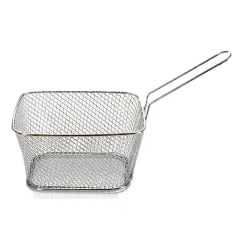 Arte regal Frietmandje - zilver - patatmandje - 23x11x7 cm - Serveerschalen Weekendaanbieding