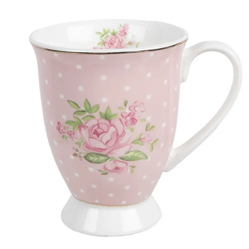 Clayre & Eef Mok 300 ml Roze Paars Porselein Rozen Populair