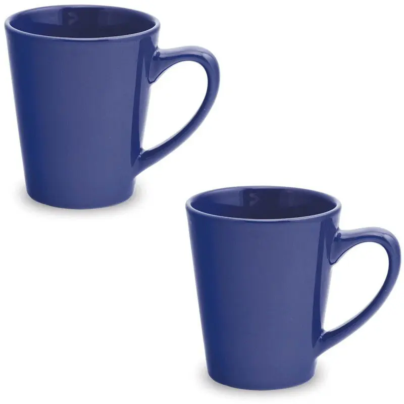 2x Blauwe drinkbekers/mokken blauw 350 ml - Bekers Geld-Terug-Garantie