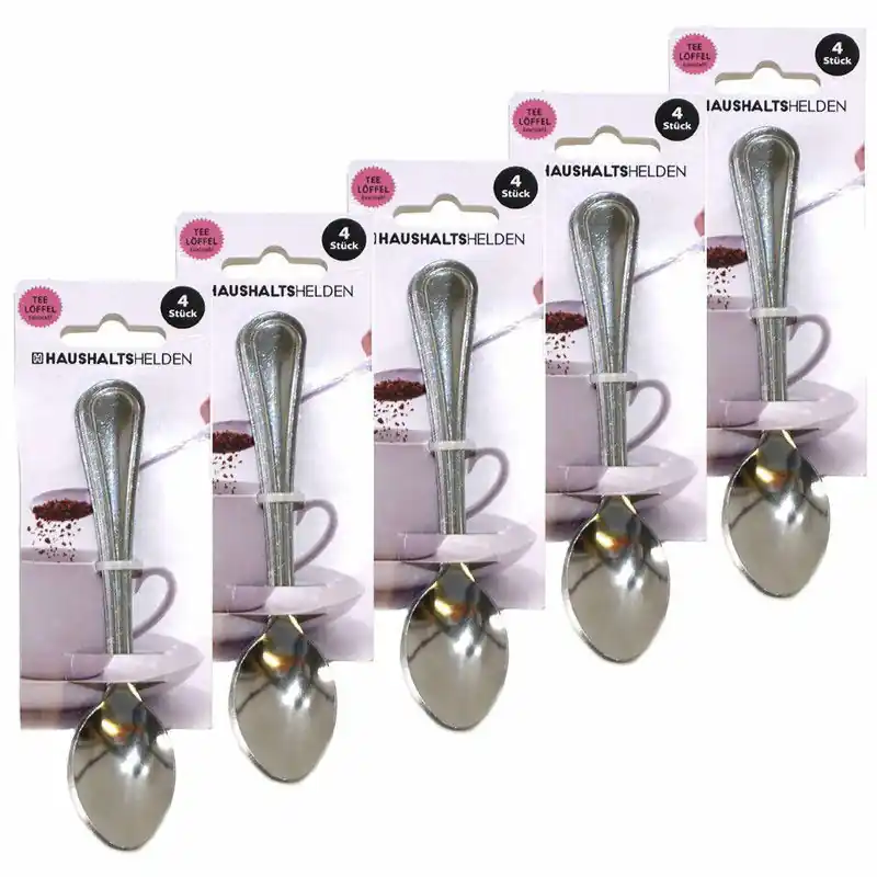 Beperkt Aanbod Haushaltshelden Koffielepels/theelepels - 20x - RVS - 15 cm - Theelepels