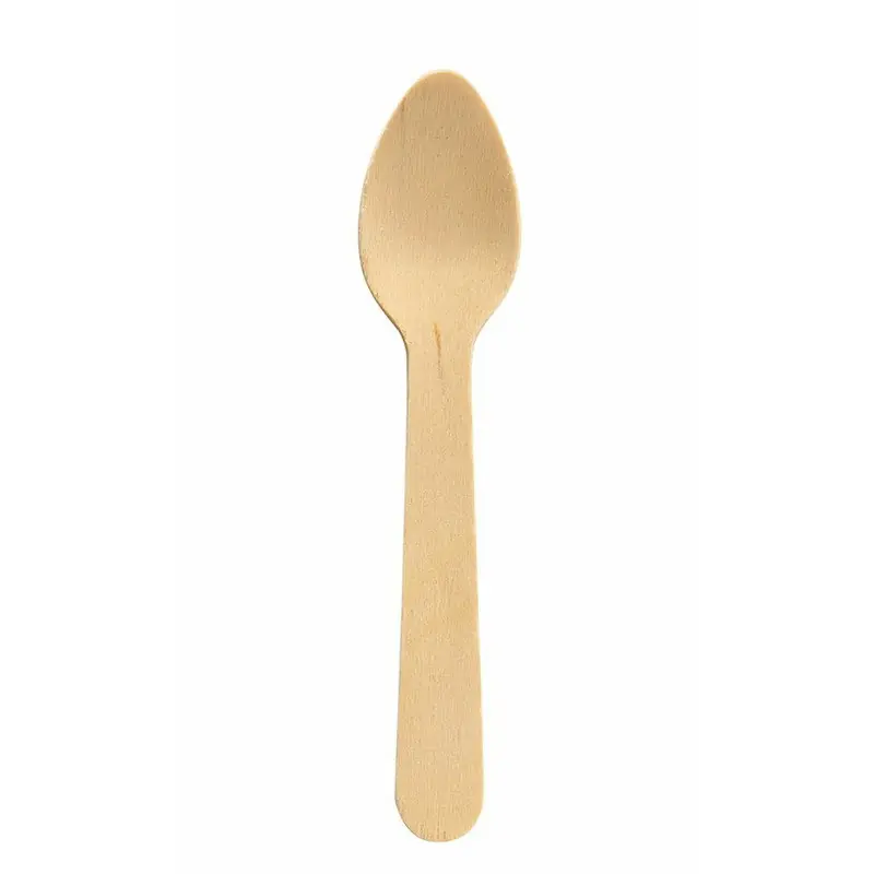 Biopak wegwerp dessertlepels -10x - hout - 11 cm - bio/eco/milieubewust - Eetlepels Alleen Vandaag