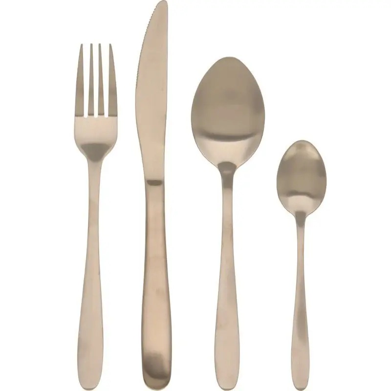 Excellent Houseware Bestekset Tableware Collection - 16-delig - goud - RVS - 4 personen - Besteksets Bestseller