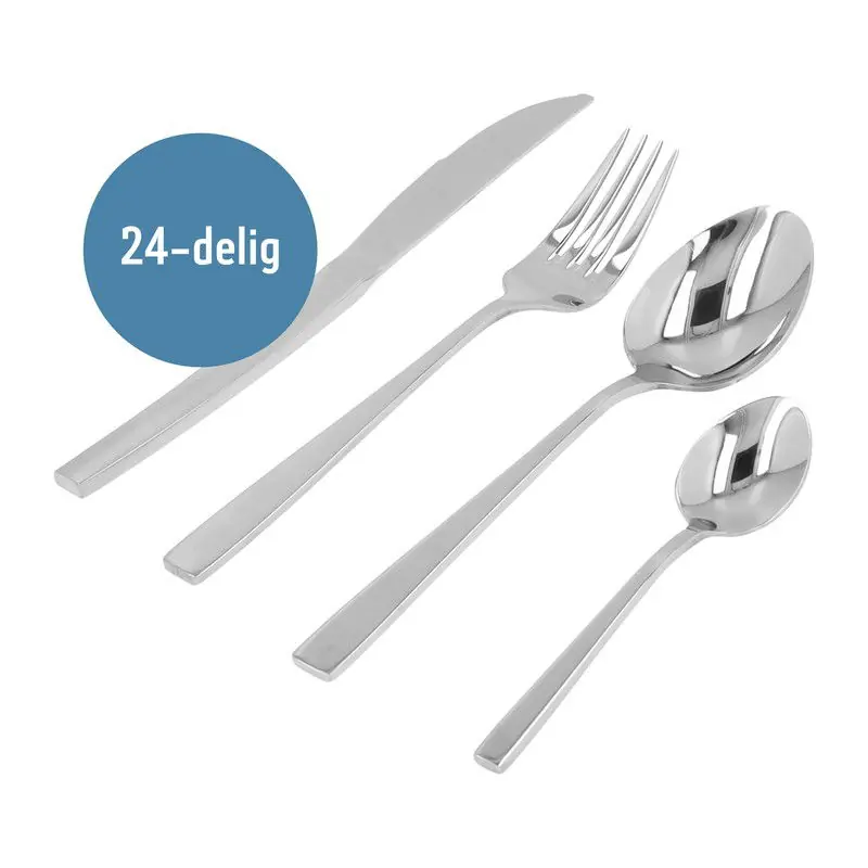 Seizoensaanbieding Krumble Bestekset (plat) - 24 delig - 6 persoons - Zilverkleurig