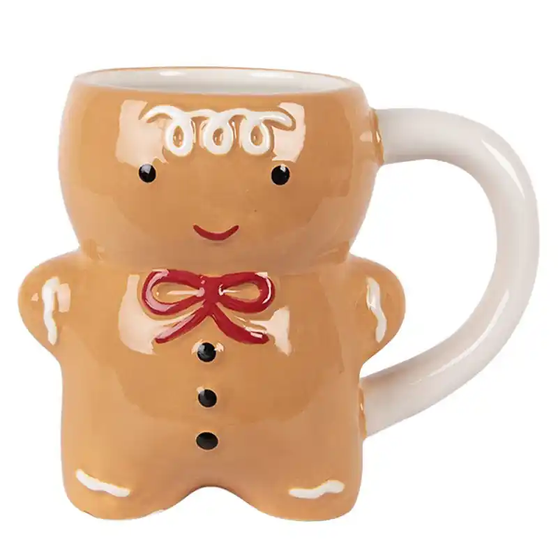 Seizoensaanbieding Clayre & Eef Mok Gingerbread man 300 ml Bruin Keramiek