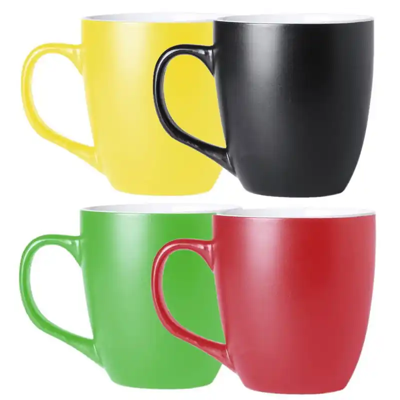 BD Koffie mokken/bekers Artista - 4x - keramiek - met oor - multi kleuren - 440 ml - Bekers Korting