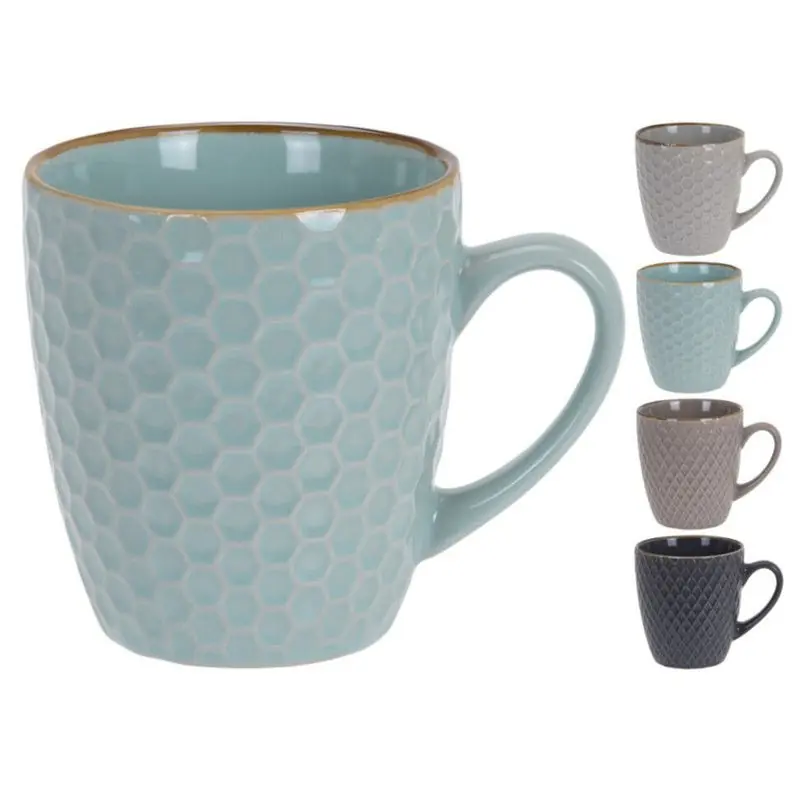 Excellent Houseware Bekers koffiekopjes - 12x - gekleurd - 300 ml - Bekers Snelle Levering