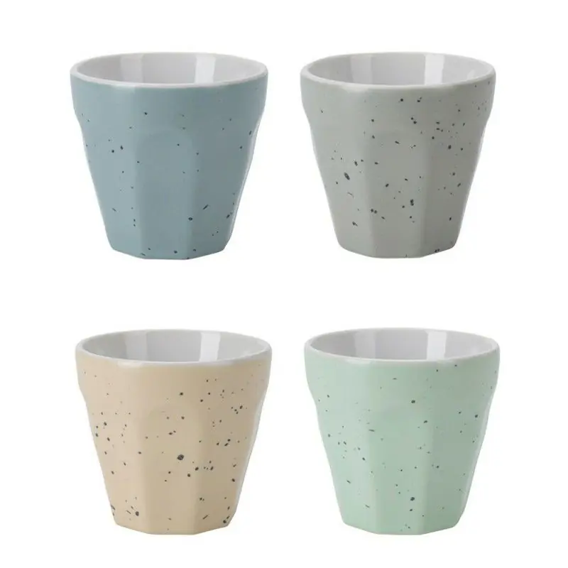 Fabrieksprijs Excellent Houseware Koffiekop - 8x - porselein - 90 ml - gekleurd - Bekers