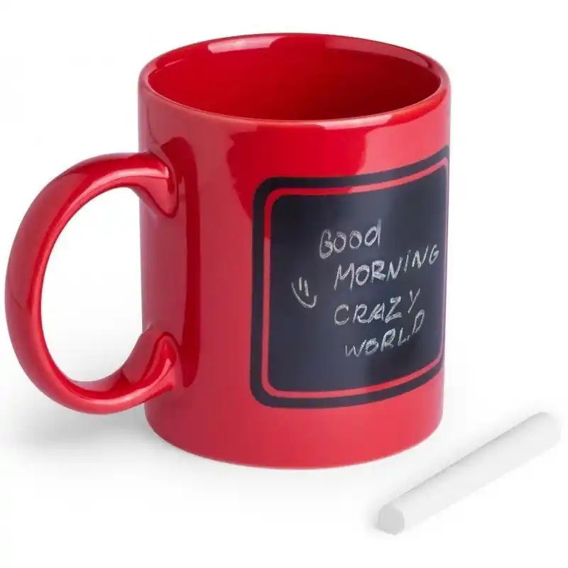 2x Luxe krijt koffie mokken rood - Bekers Bestel Nu