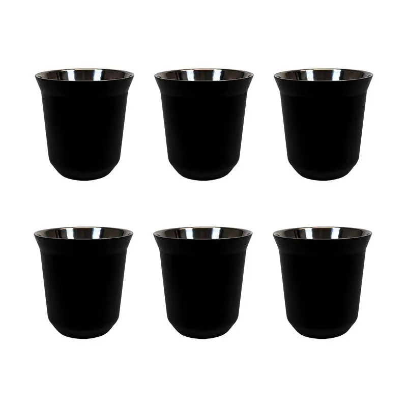 Krumble Espressokopjes staal set van 6 - Zwart Bestseller