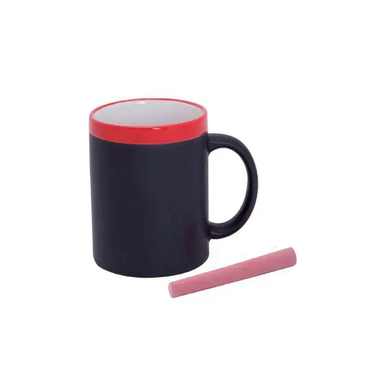 Krijtbord koffie mok - rood - beschrijfbare beker - Koffiemok - Bekers Origineel