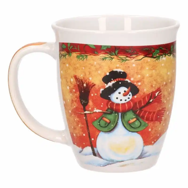 G. Wurm Kerstmok sneeuwpop met hoed - keramiek - 300 ml - Bekers Garantie Inbegrepen