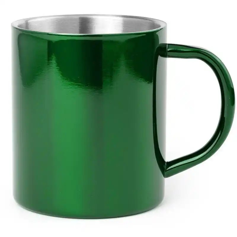Fabrieksprijs Luxe drinkbeker/koffiemok - metallic groen - 280 ml - RVS - Bekers
