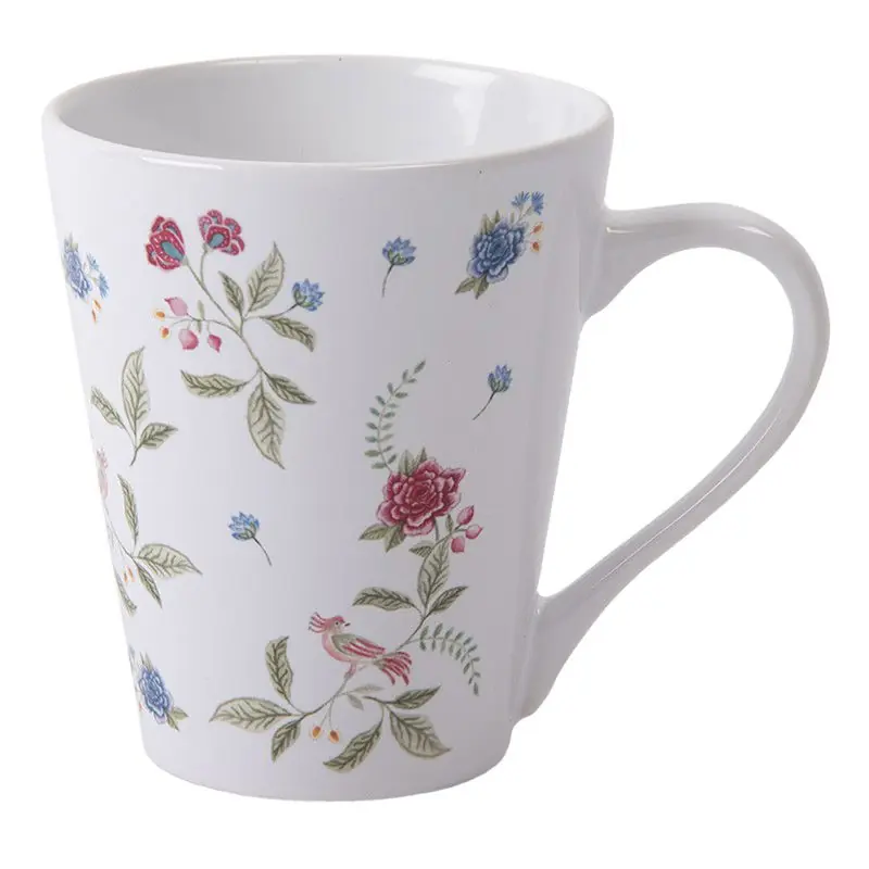 Aanbieding Clayre & Eef Mok 300 ml Wit Blauw Keramiek Bloemen