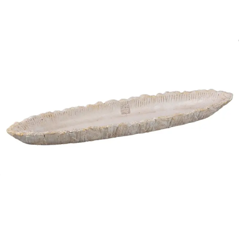 Ambachtelijk PTMD - Schaal Dominick - Beige - 75x15x6cm