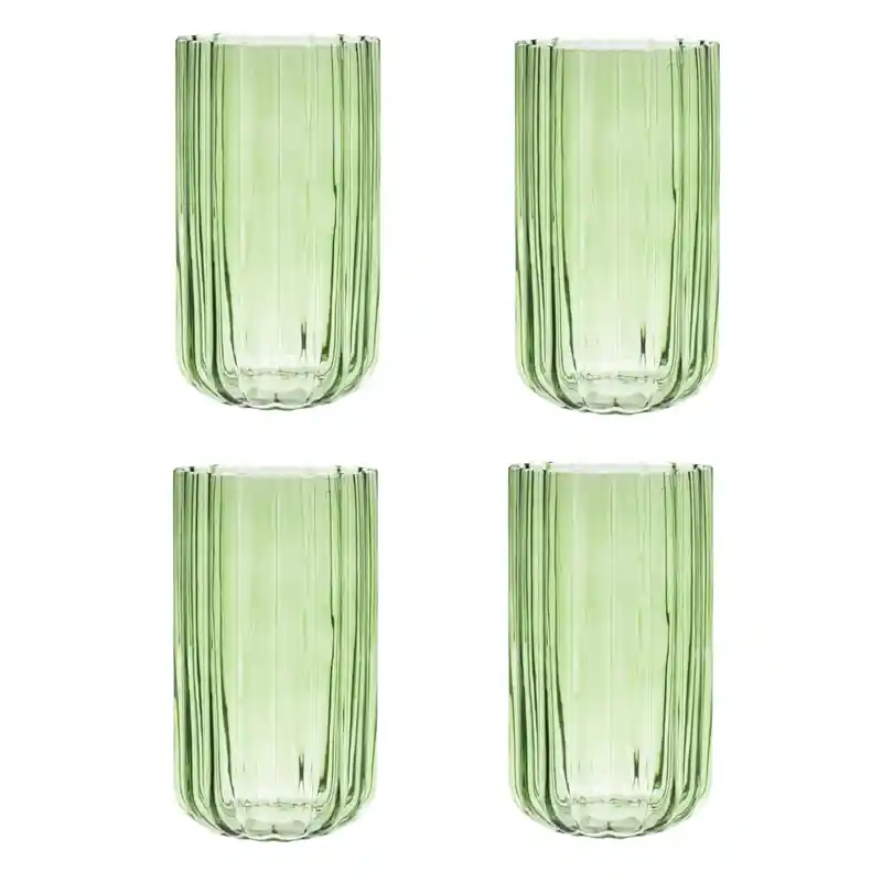 Trendy Longdrink Gaia | Set van 4 | Sapglas | Cocktailglas | 460ml | groen