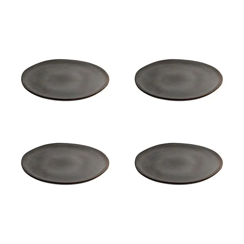 QUVIO Ontbijtborden Selma - Keramiek - Grijs - 21cm - Set van 4 Must-Have