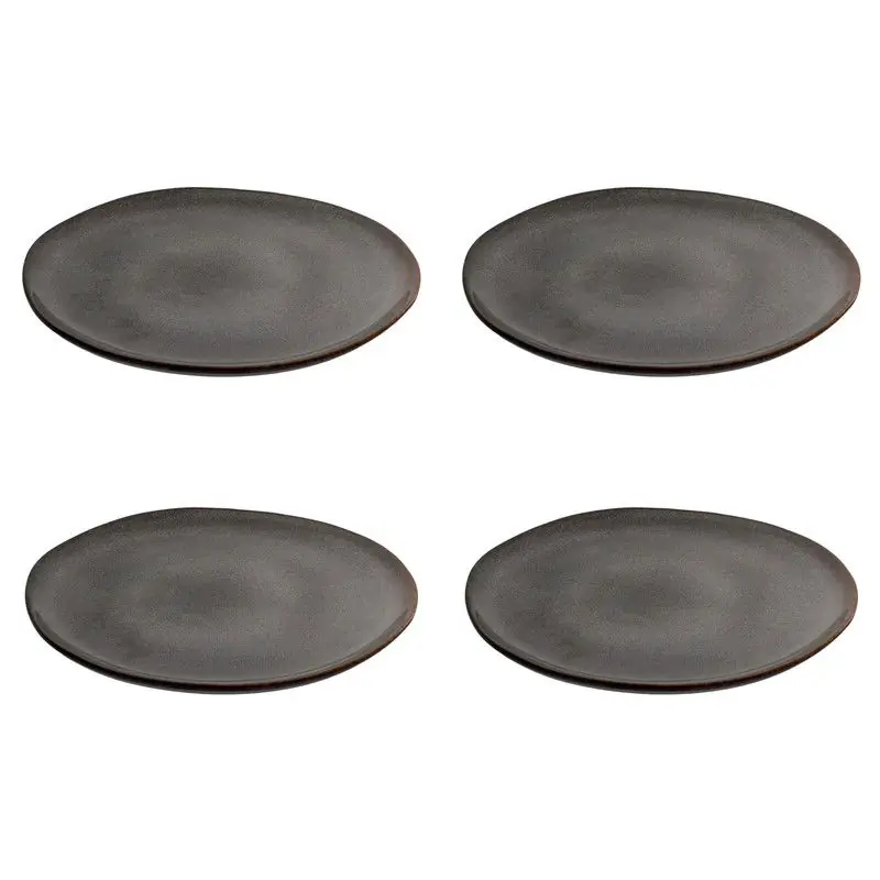 Topkwaliteit QUVIO Dinerborden Selma - Keramiek - Grijs - Diameter 27cm - Set van 4