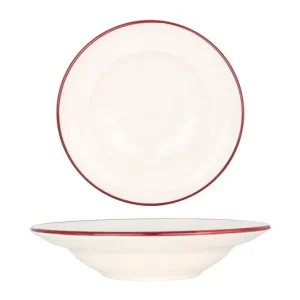 Bonna Pastabord - Linea Burgundy - Porselein - 24 cm (400cc) - set van 2 Nieuw Model