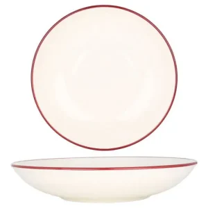 Bonna Diepbord - Linea Burgundy - Porselein - 25 cm (1300cc) - set van 6 Exclusieve Aanbieding