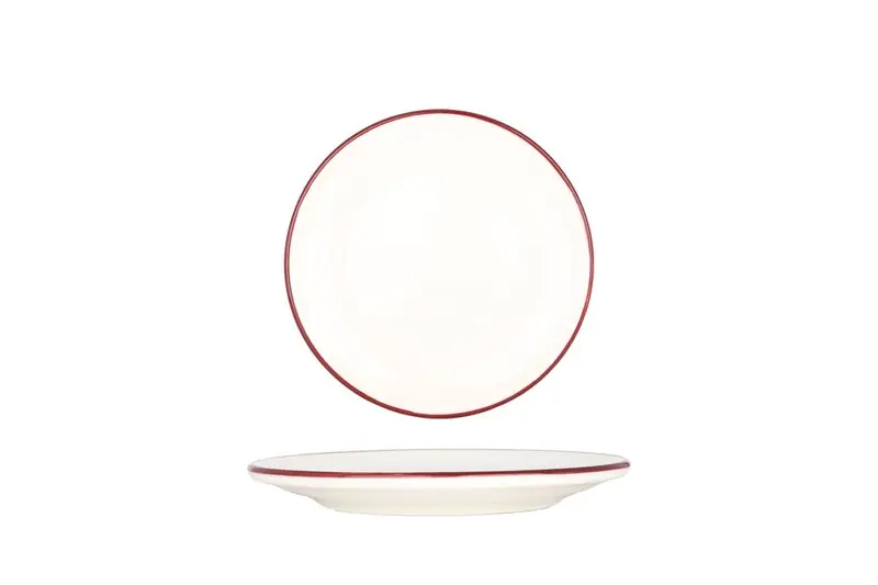 Plaats Bestelling Bonna Dessertbord - Linea Burgundy - Porselein - 19 cm - set van 6