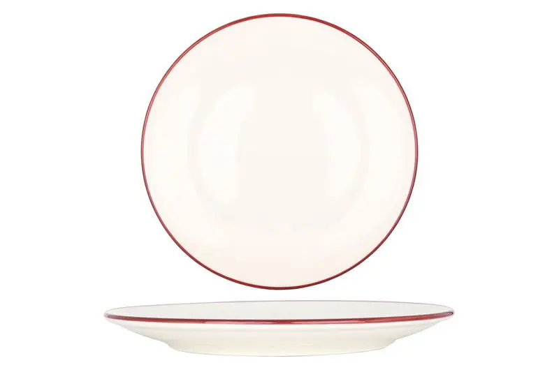 Bonna Dinerbord - Linea Burgundy - Porselein - 27 cm - set van 6 Koopje