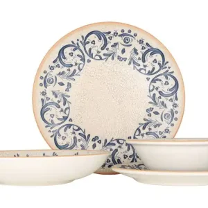 Ambachtelijk Bonna Serviesset (Medium) - Viento - 24 delig - 6 Personen - Porselein