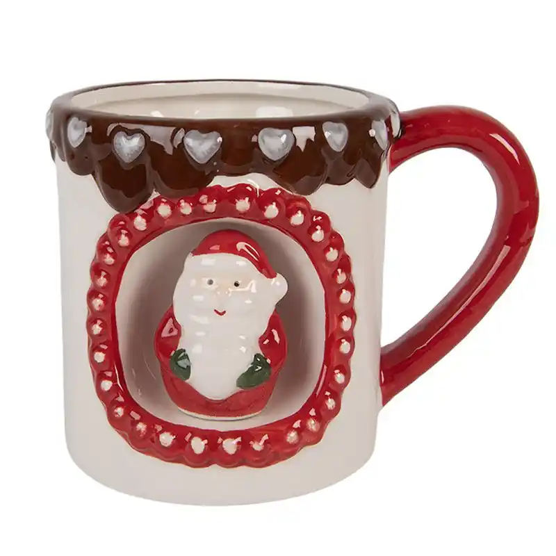 Clayre & Eef Mok 375 ml Wit Keramiek Kerstman Gecertificeerd