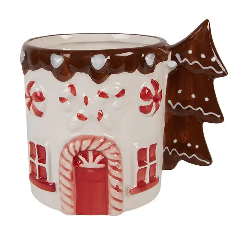 Hoge Kwaliteit Clayre & Eef Mok 400 ml Wit Keramiek Kerstboom