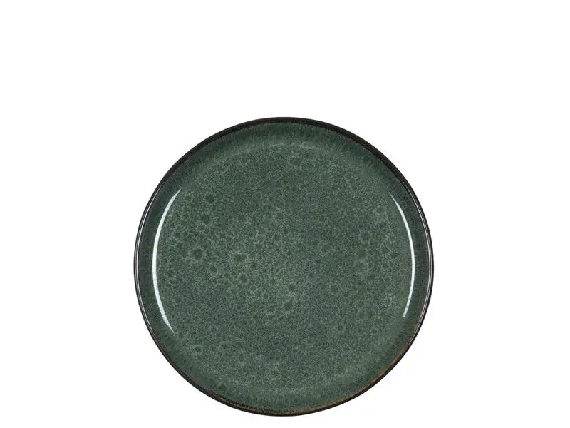 Weekendaanbieding Bitz® Gastro - Aardewerk Ontbijtbord 21 cm - Groen/Zwart