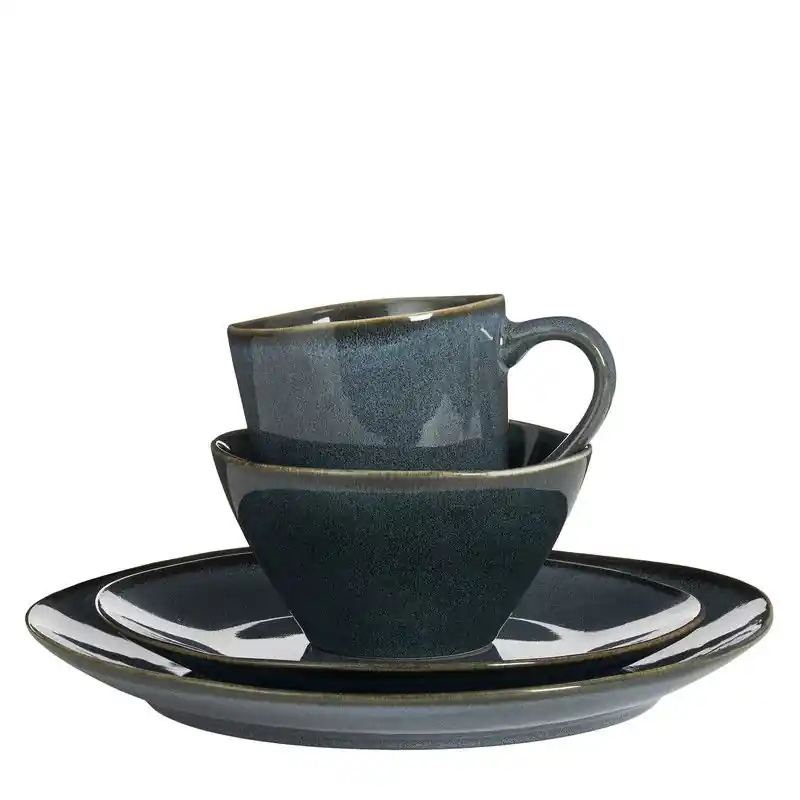 Exclusief Mica Decorations Racco Serviesset 4 Persoons - Steengoed - Donkergrijs