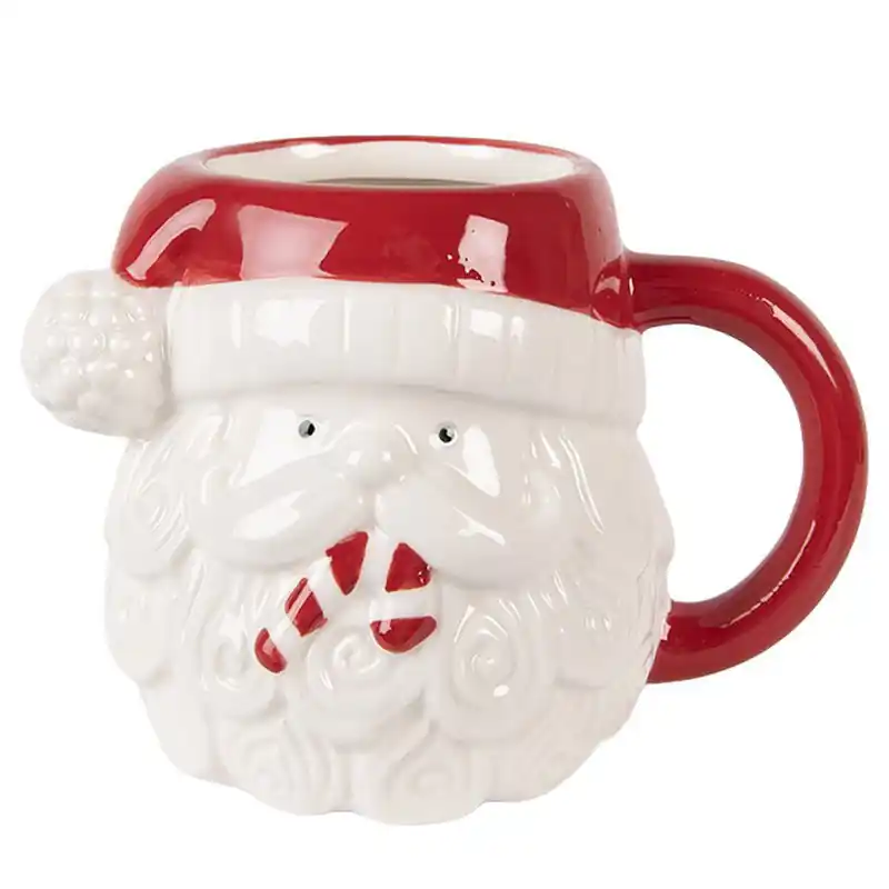 Clayre & Eef Mok Kerstman 500 ml Wit Keramiek Gratis Verzending