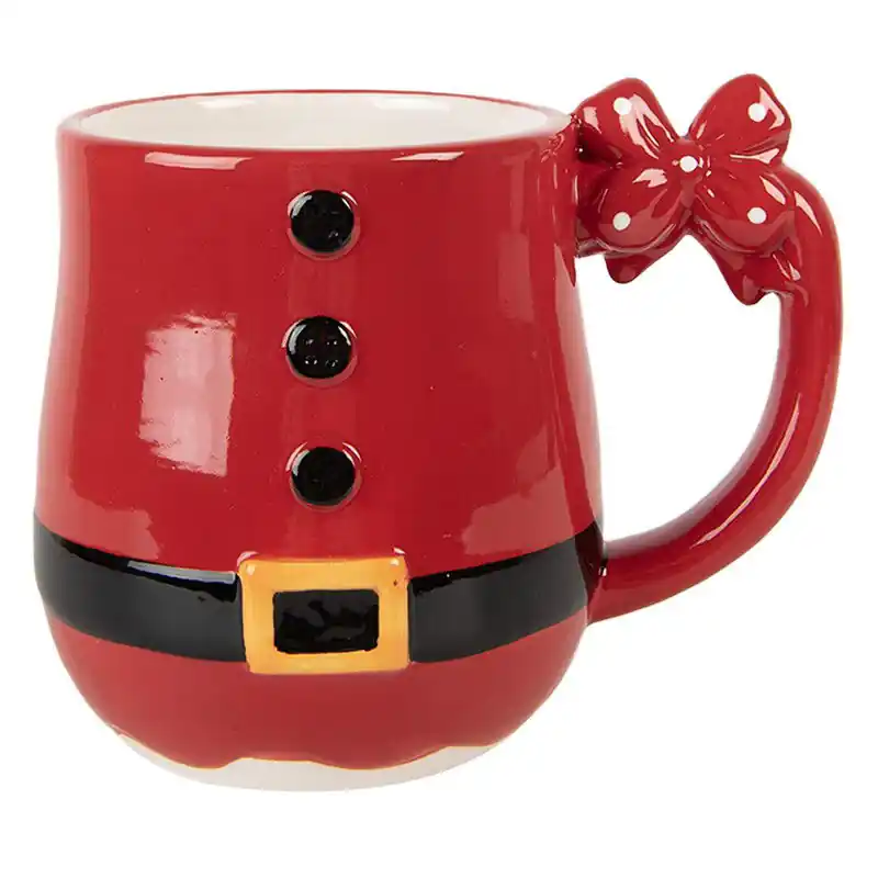 Clayre & Eef Mok Kerstman 400 ml Rood Keramiek Seizoensaanbieding