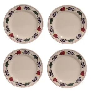 Handgemaakt Boerenbont ontbijtborden rond 21cm - set van 4 Stuks