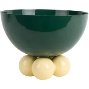 Beperkt Aanbod Present Time - Schaal Double Funky Large - Retro green & soft yellow